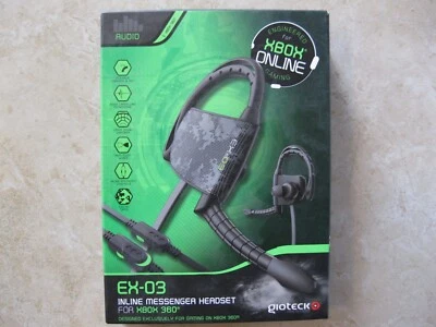 Gioteck EX-03 Inline Wired Headset For Microsoft Xbox 360, Black - New - Image 1 of 3