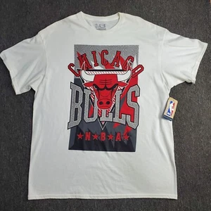 Chicago Bulls T-Shirt Herren Gr. XL Weiß Kurzarm NBA Store Basketball Neu mit Etikett Neu - Bild 1 von 9