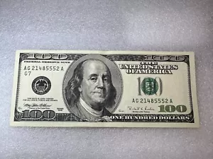 USA, SERIES 1996 $100 DOLLAR BILL, FEDERAL RESERVE NOTE, CIRCULATED, AG21485552A - Picture 1 of 2