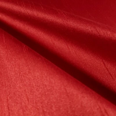 15 YARD LOT CHRISTMAS RED FAUX SILK DUPIONI FABRIC 58"  - Image 1 of 4