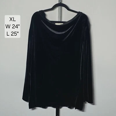 Blusa de veludo preta David Dart vintage nova com etiquetas coleção GG inverno - Imagem 1 de 4