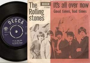 THE ROLLING STONES IT`S ALL OVER NOW DANISH PS+45 1964 MOD R&B 1st PS VARIATION - Bild 1 von 2