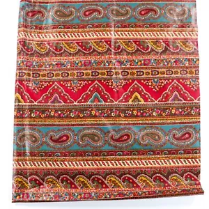 Kashmiri Premium Cotton Fabric Quilting BTHY Half Yard Joan Kessler Red Paisley - Picture 1 of 6