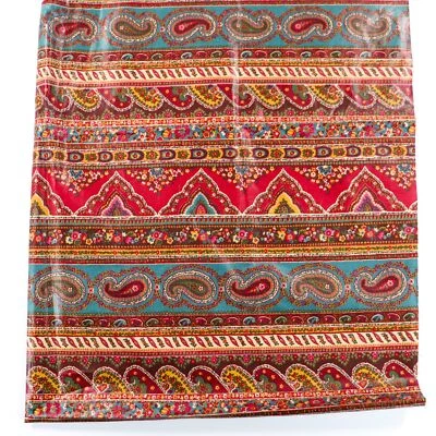 Kashmiri Premium Cotton Fabric Quilting BTHY Half Yard Joan Kessler Red Paisley - Image 1 of 4