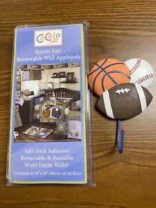 CoCaLo Sports Fan Removable Wall Appliques New Sealed Package & Wall Hanger