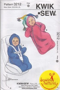 Kwik Sew Pattern 3212 Baby Buntings Snowsuit Pramsuit All-in-One Size NB-18m New - Picture 1 of 10