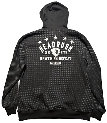 HEADRUSH DEATH B4 DERROT FEAR NONE Hombres XL Negro Geo Sudadera con Capucha Usada en Excelente Condición Foto 1 de 4