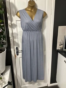 TU size 14 blue / white vertical stripe stretch dress lovely casual holiday - Picture 1 of 10