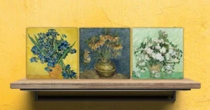 Juego de 3 azulejos de cerámica Van Gogh, azulejos de decoración de cerámica, azulejos de acento de cerámica - Imagen 1 de 8