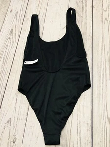 Topshop Ribbed Scoop Neck Swimsuit Solid Black One-piece NWT Size 10 - Picture 1 of 12