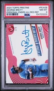 George Brett Topps Pristine Red 2024 PSA 8 casi nuevo-como nuevo automático 3/5 Royals - Imagen 1 de 2