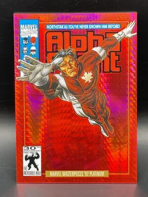 2024 SKYBOX MARVEL MASTERPIECES '92 PLATINUM RED PRISM NORTHSTAR 005/292 - Image 1 of 2