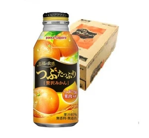 Pokka Sapporo, Tsubutappuri Zeitaku Mikan, Naranja Mandarina, 400g x 24 botellas - Imagen 1 de 2