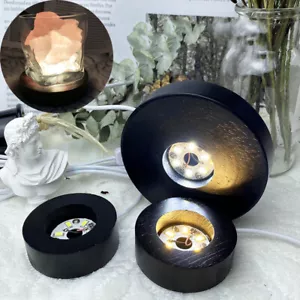 Luci LED Esposizione Base Supporto Lampada Legno Rotondo Resina Arte Epossidica Ornamento - Foto 1 di 15