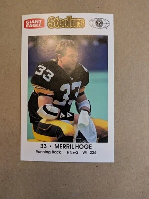 1992 Giant Eagle Pittsburgh Steelers  Merril Hoge #33 - Image 1 of 2