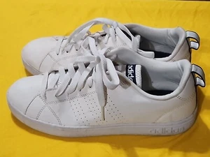 ADIDAS Neo White Leather Sneaker Shoes Men's SZ: 9 - Picture 1 of 15