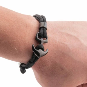 Practicalix Black Anchor Maritime Nautical Wrap Bracelet Adjustable USA Paracord - Foto 1 di 46