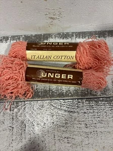 ZWEI Unger italienische 100 % Baumwolle Garn Knäuel ~ Farbe Rouge Rosa ~ 1 Unze - Bild 1 von 4