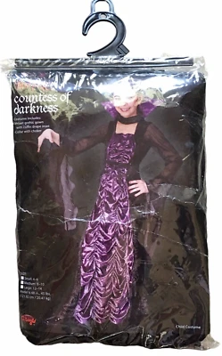 Fun World Vampire Countess O Darkness Costume Girl's Small 4-6 Velvet Gown - Image 1 of 4