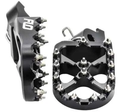 Flo Pro Series Footpegs Driver Foot Pegs Pair Black Suzuki RM85L 03-12 - Image 1 of 4