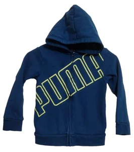 Puma Boys Size 6 Hooded Long-Sleeve Zip-Up Sweatshirt Blue - Picture 1 of 3