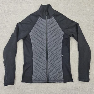 Athleta Jacket Womens Medium Black Lightweight Zip Up Flurry Force Insulated - Picture 1 of 13