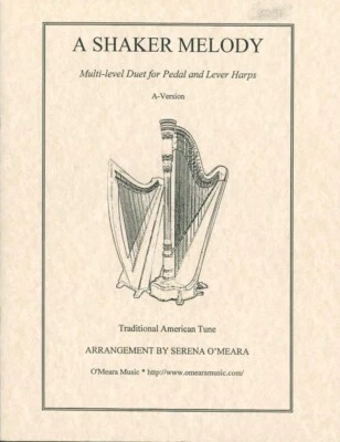 A Shaker Melody Sheet Music Harp Duet 1995 Serena O'Meara Simple Gifts - Image 1 of 4