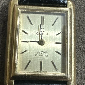 Omega 1979De Ville Vintage Push Crown Tank Quartz Women For Parts Complete - Picture 1 of 12