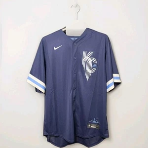 Andrew Benintendi #16 Kansas City Royals Nike Connect MLB Jersey Navy Blue L - Picture 1 of 6
