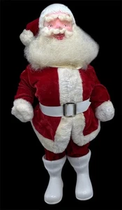 Harold Gale 1950er Weihnachtsmann 14" rot Samt weiß Stiefel MCM Weihnachtsdeko - Bild 1 von 5