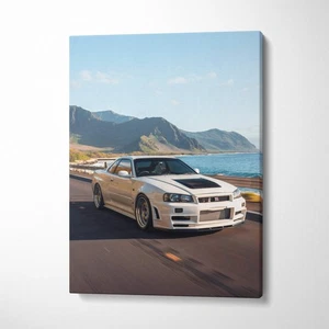 Nissan GTR R34 Skyline High Resolution Museum Quality Vertical Canvas Print #021 - Picture 1 of 14