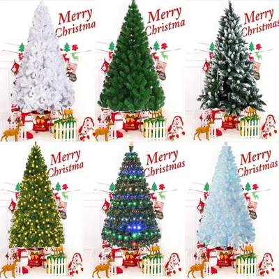 Christmas Tree with Lights 4/5/6/7FT Bushy Xmas Party Home Outdoor Indoor US - Image 1 of 4