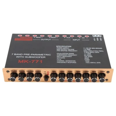 7 Band Auto Graphic Equalizer Pre Amp Auto Graphic Equalizer Front Rear Subwoofer - Bild 1 von 4