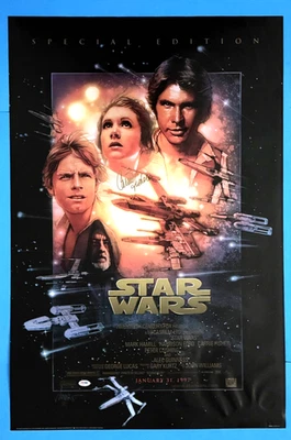 Carrie Fisher "Princesa Leia" Firmado Star Wars Póster 24" x 36" - PSA/DNA P60316 Foto 1 de 4