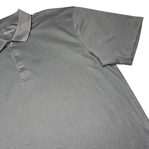 Camisa polo Clique para hombre grande gris rendimiento golf manga corta absorción de humedad - Imagen 1 de 15