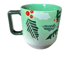 🎄 Starbucks 2020 Christmas Coffee Mug Green Holly Berries Mistletoe 14oz - Foto 1 di 5