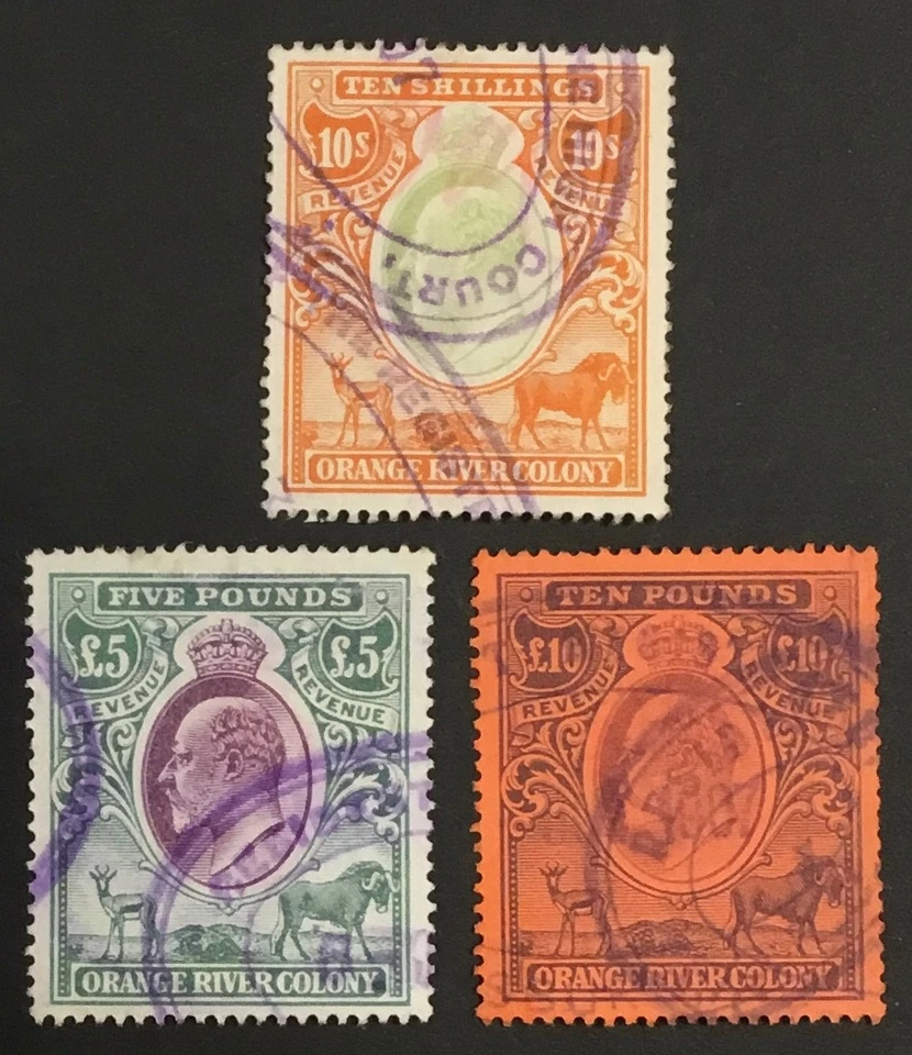 ORANGE RIVER COLONY 10s, £5, and £10 REVENUES USED - Image 1 of 1