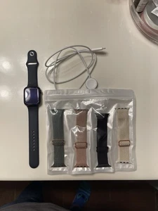 Unlocked Apple Watch Series 7 A2477 45mm Black GPS & Cellular - Photo 1 sur 8