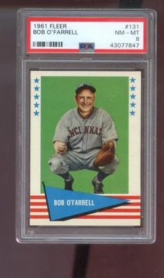 1961 Fleer Greats #131 Bob O'Farrell PSA 8 Graded Baseball Card MLB OFarrell - Image 1 of 2
