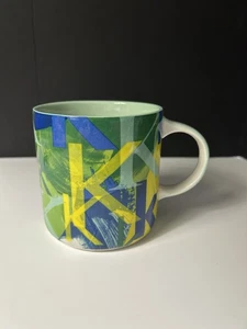 Anthropologie grün blau Keramik Lottie Monogramm Buchstabe "K" Kaffeebecher Teetasse - Bild 1 von 10