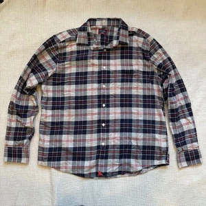 UNTUCKit Campenta Flannel Shirt Mens XL Blue Gray Plaid Brushed Cotton Slim Fit - Picture 1 of 14