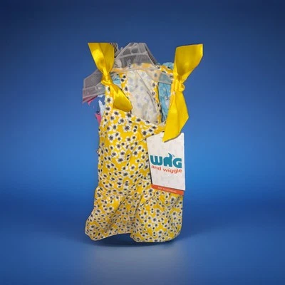 WAG and Wiggle Clothing Size Small Blue With Wht & Yel Flowers Summer Dress - Image 1 of 4