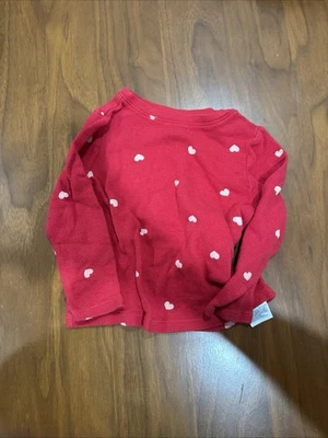 Top Corazones Térmicos Tejido Gofre Azul Marino Antiguo Niñas Rojo Rosa Manga Larga Talla 3T Foto 1 de 2