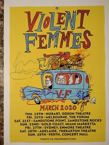 VIOLENT FEMMES SIGNED CONCERT POSTER COA INCLUDED OVERALL SIZE 11 X 17 INCHES - Picture 1 of 12