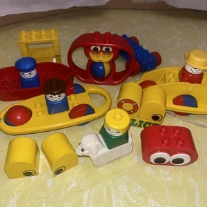 DUPLO LEGO- VEHICLES & Boat,heads - BULK LOT OF 14 - VINTAGE,sheep,rattle Oblong - Picture 1 of 11