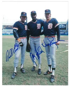 Larry Herndon, Dave Bergman & Evans 1984 DETROIT TIGERS 8X10 AUTOGRAPH PHOTO - Picture 1 of 1