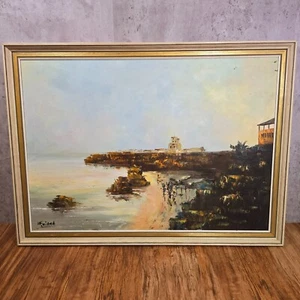 Original Oil On Canvas Painting - Coastal Scene Signed Filinto Viana, Portuguese - Picture 1 of 23