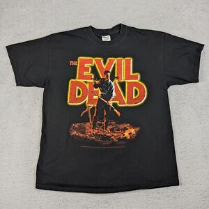 Vtg 2001 The Evil Dead Tshirt Black Mens XL Movie Promo Double Sided Y2K Horror 