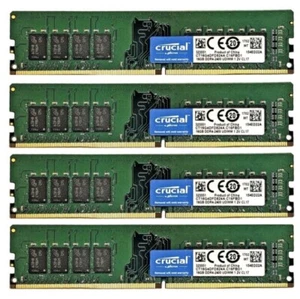 Crucial 64GB 4X 16GB DDR4 2400MHz PC4-19200 UDIMM Memory Ram CT16G4DFD824A - Picture 1 of 5