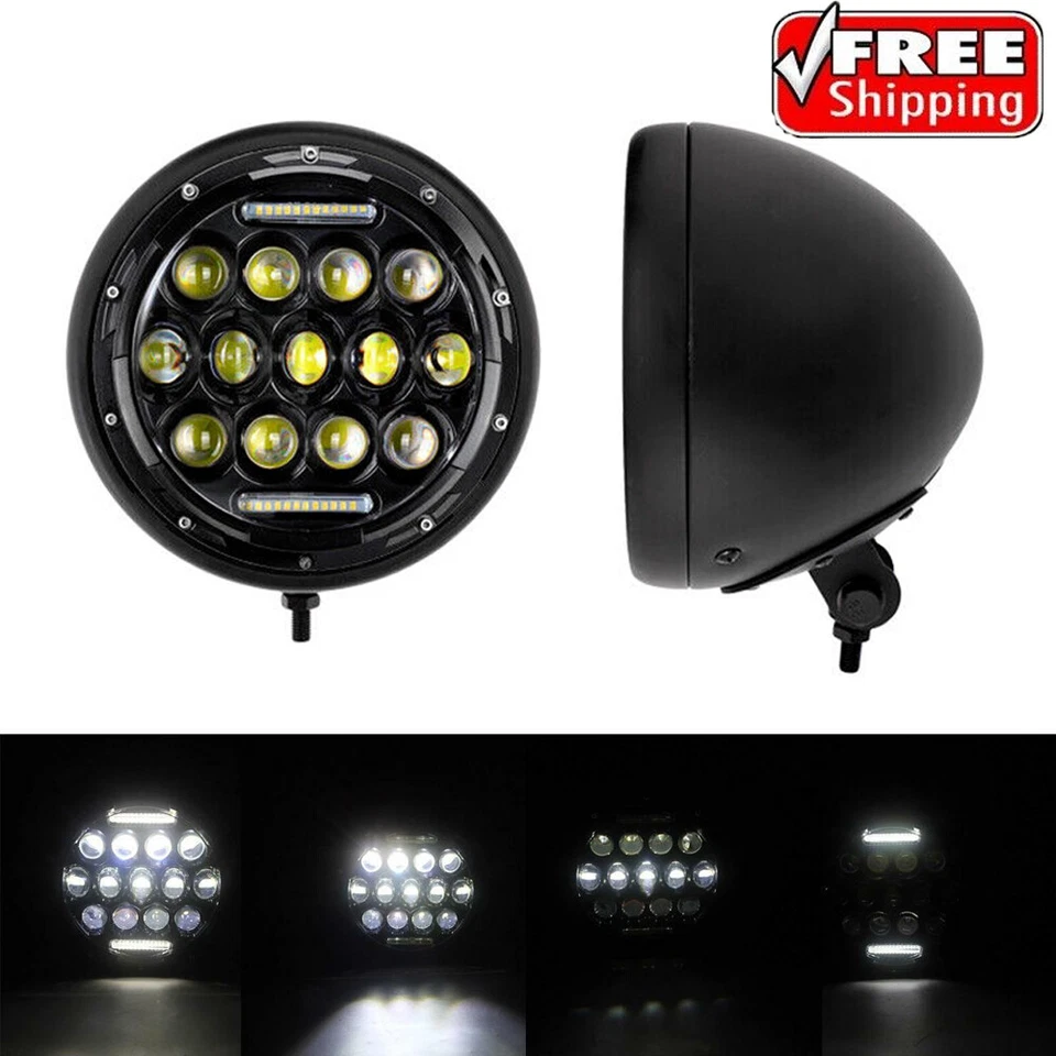 Cubo de carcasa de faro LED de 7 pulgadas para Honda Harley Kawasaki motocicleta Yamaha Foto 1 de 4